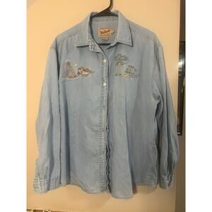 Vintage Embroidered Garden Button Down